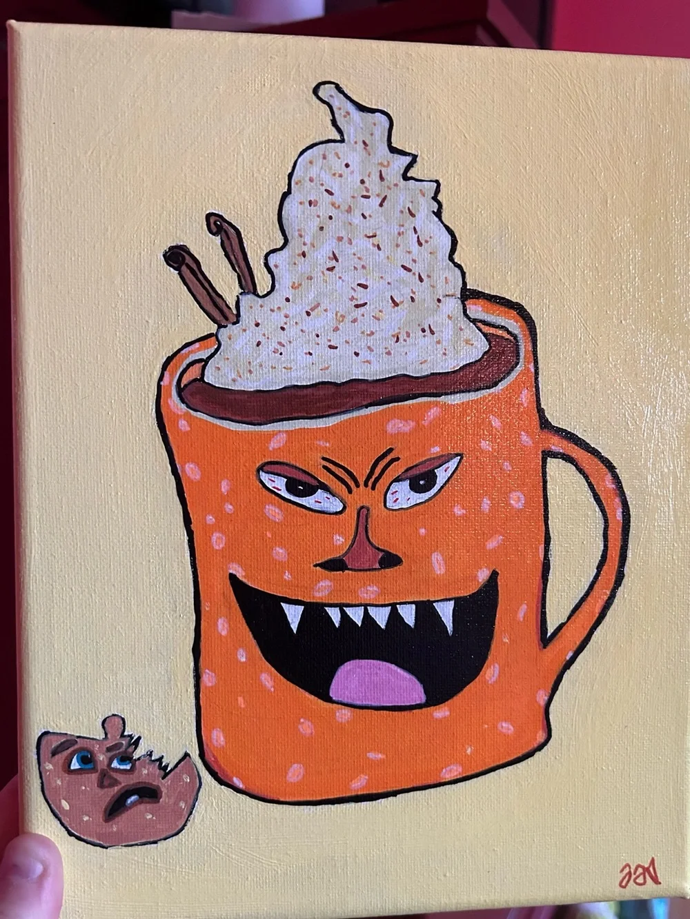 Fall Vibes One Of A Kind Scary Spicy Pumpkin Spice Latte Wall Decor